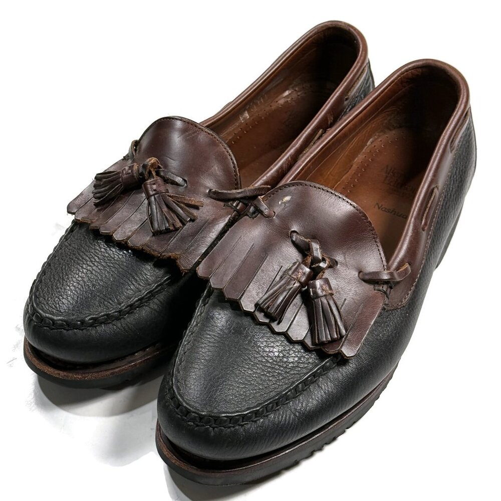 Allen Edmonds Nashua Black Brown Kiltie Tassel Leather‎ Loafer Shoes Mens 10.5D